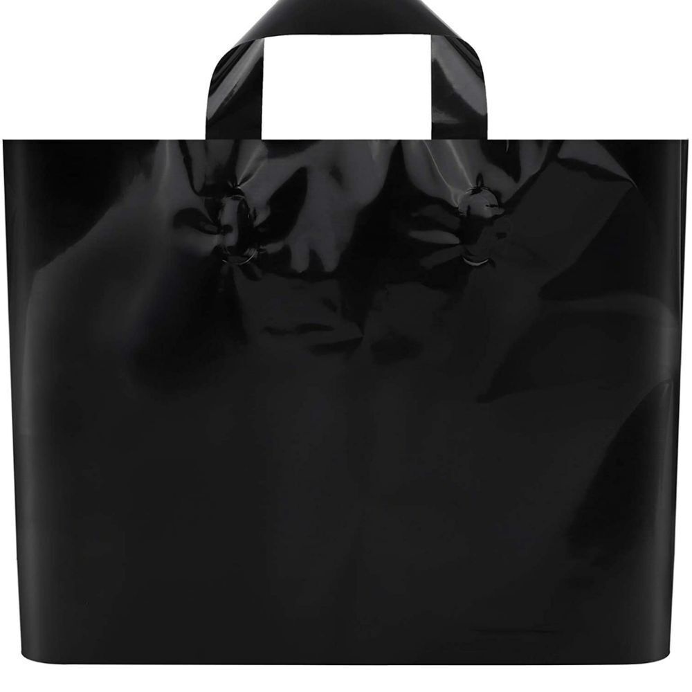 60 Pack Black Merchandise Bags Plastic Gift Bags L